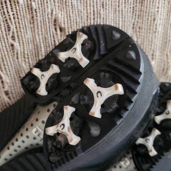 FJ FOOTJOY ICON MENS GOLF SHOES WORN ONCE BLACK LEATHER SIZE 9.5 EXCELLENT COND - Picture 8 of 10